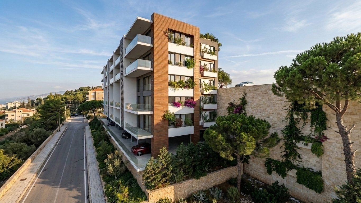 Designed residential building on the plot