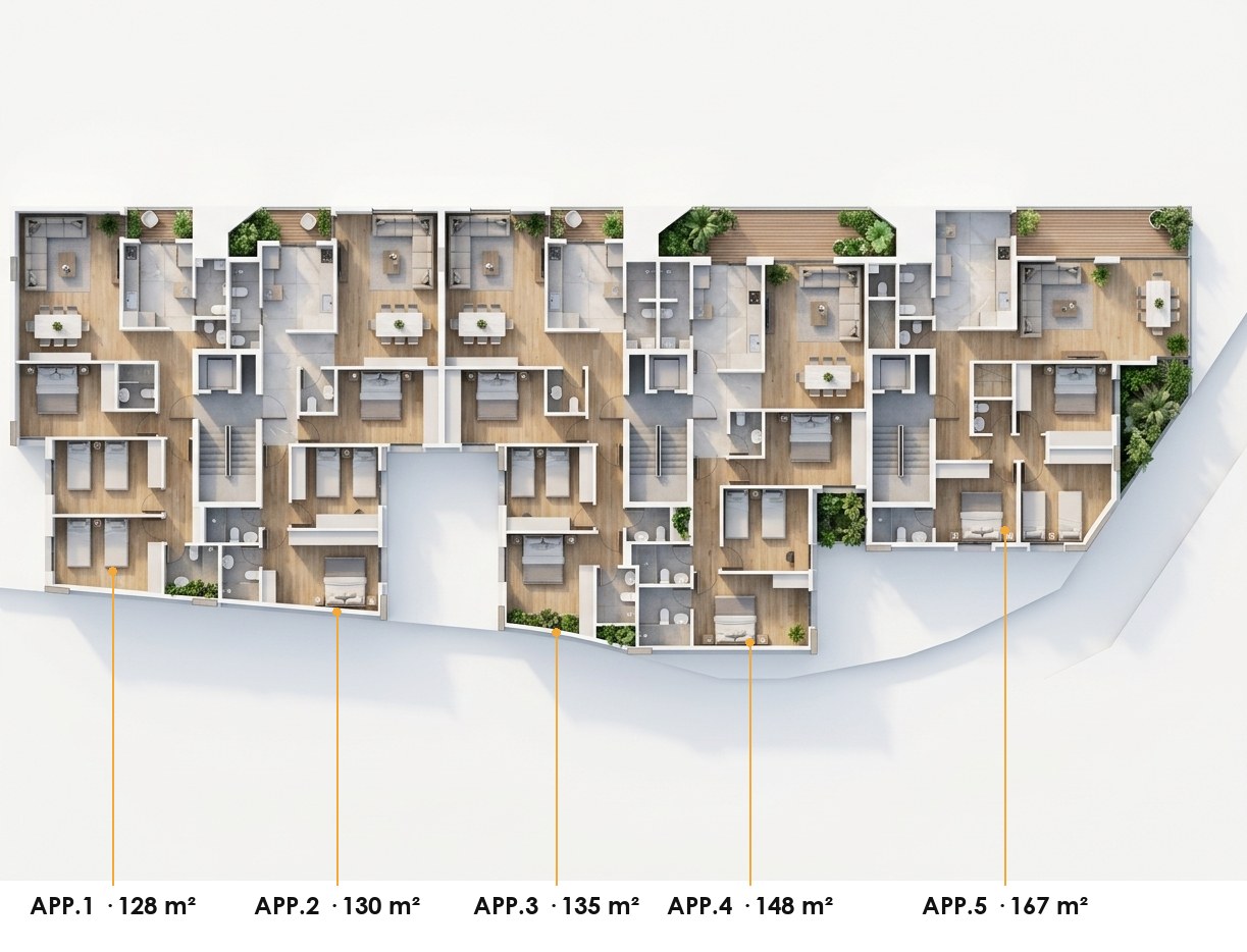 Typical floor plan — rendered