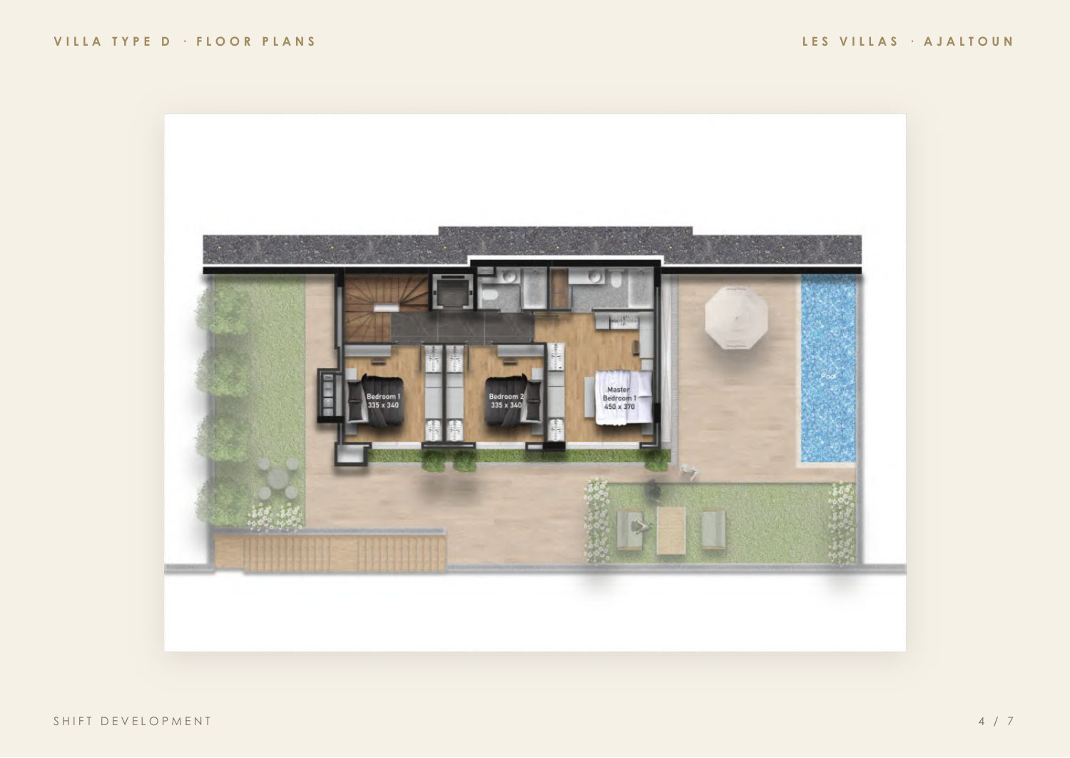 Villa Type D — bedrooms level plan