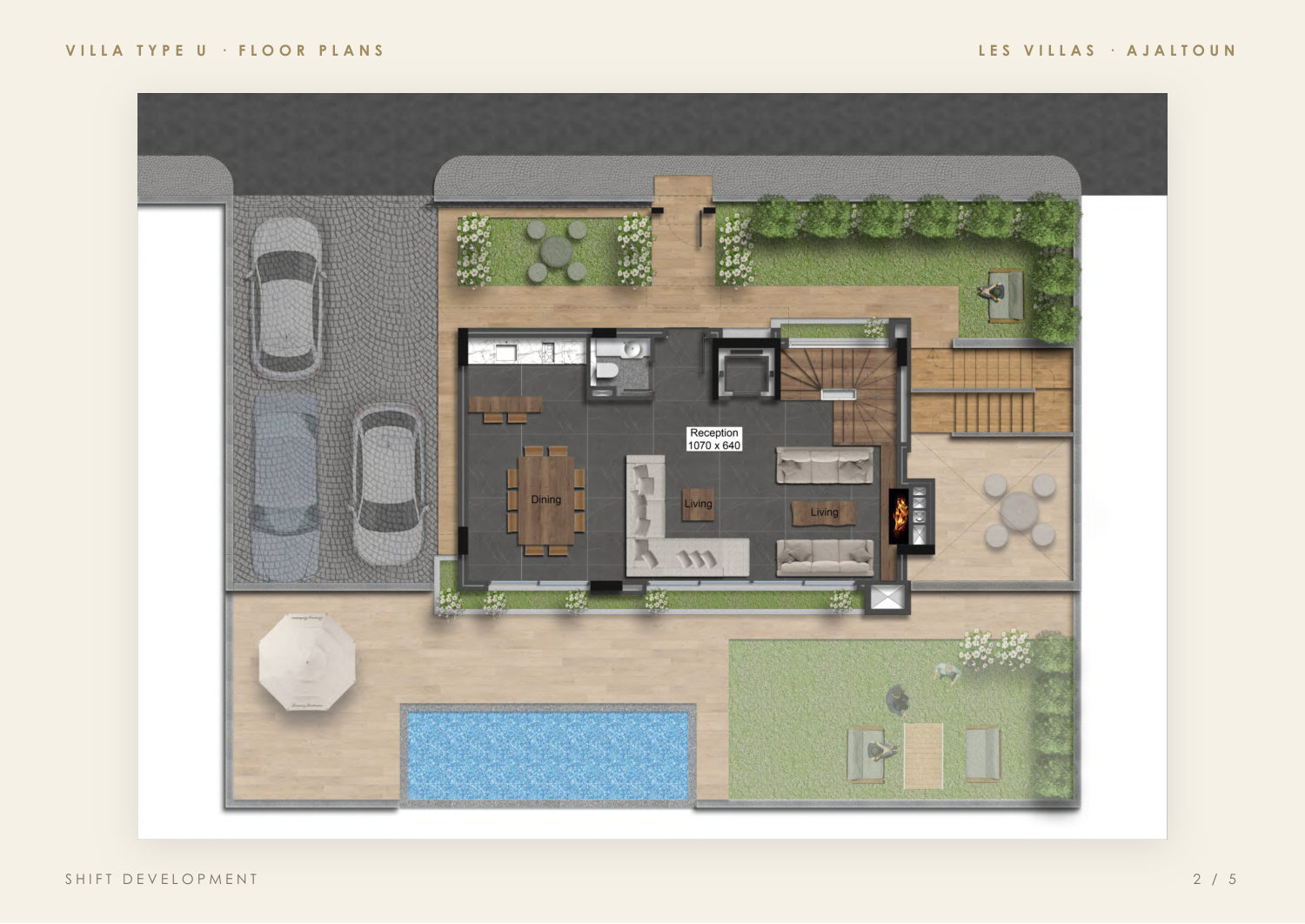 Villa Type U — reception level plan