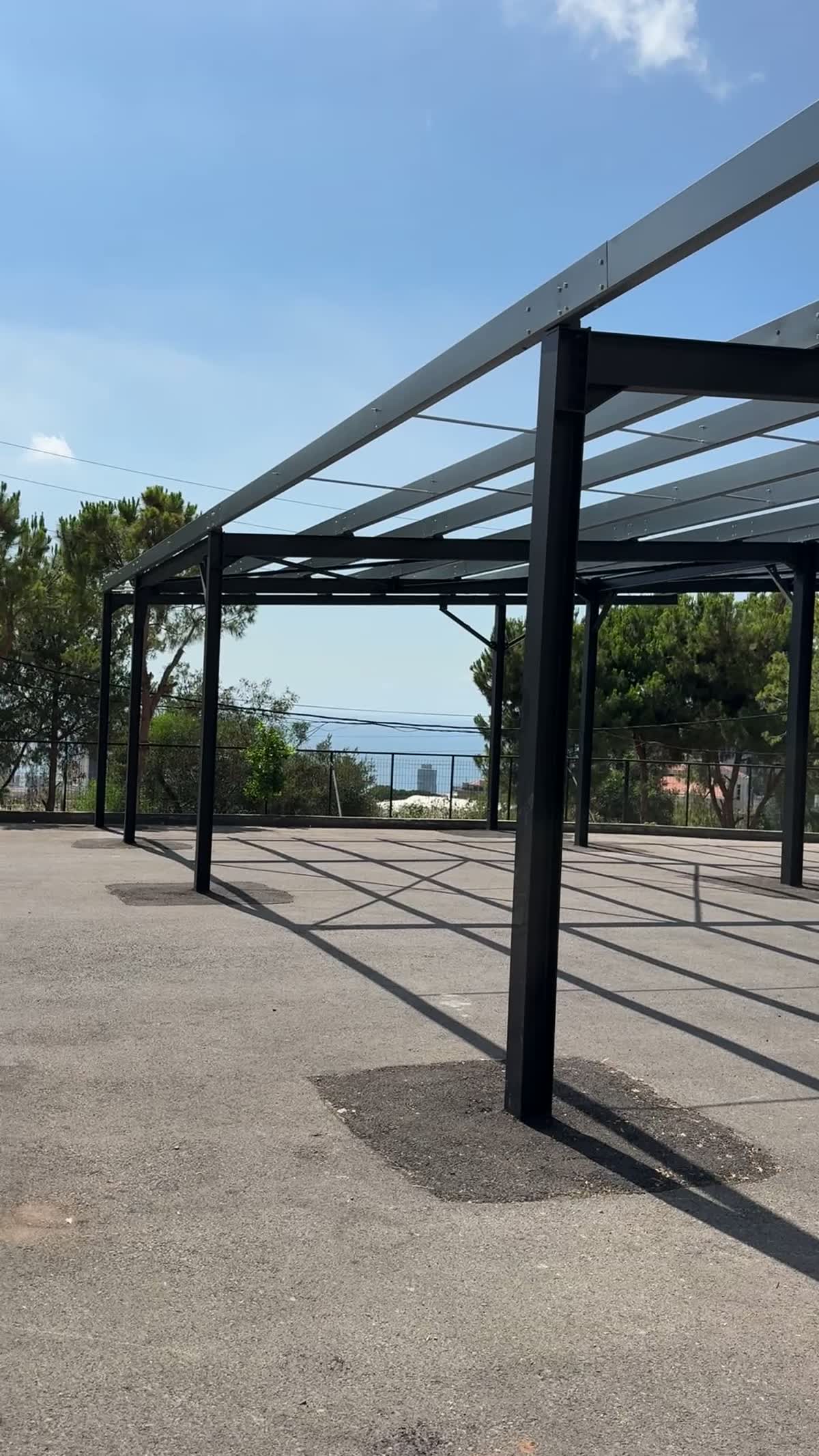 Steel structure erected on site