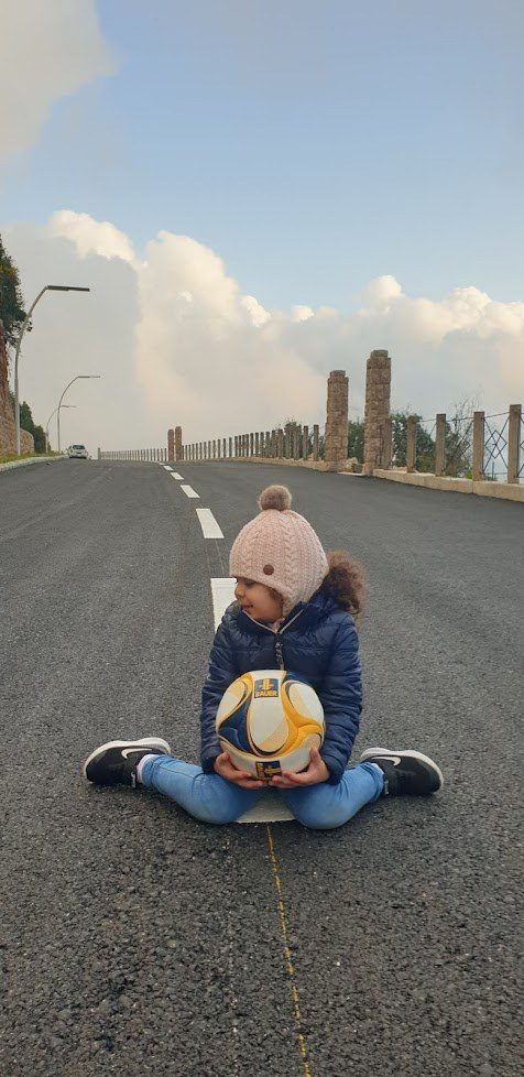 Child playing on the private road inside the Ajaltoun villas project